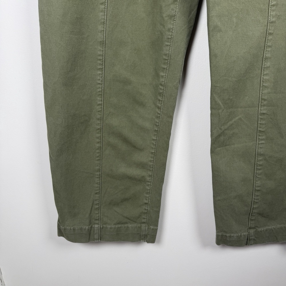 AYR Size 27 The Recess Olive Green Wide Leg High Rise Front Seam Canvas Pants - Picture 7 of 14